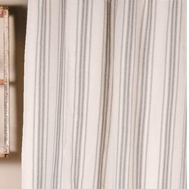 Grain Sack Stripe Pewter Cream Shower Curtain SC165065 - The Fox Decor